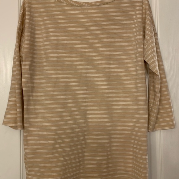 Tan & cream 3/4 length sleeve top - Picture 3 of 3